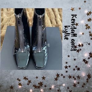 Kendal and Kylie paten faux leather zip up bootie